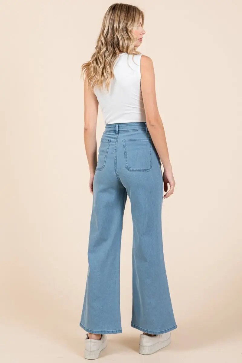 Mittoshop High Waist Wide Leg Jeans for Women Stylish Fit - Love Salve